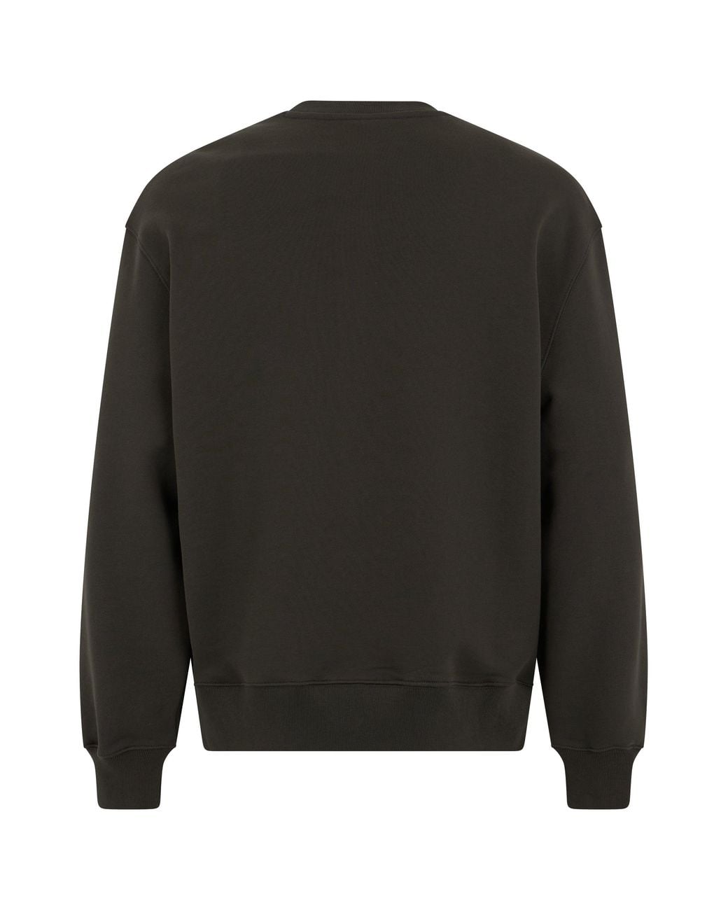Maison Kitsuné Black Crew Neck Sweater Cotton Sweatshirts for men