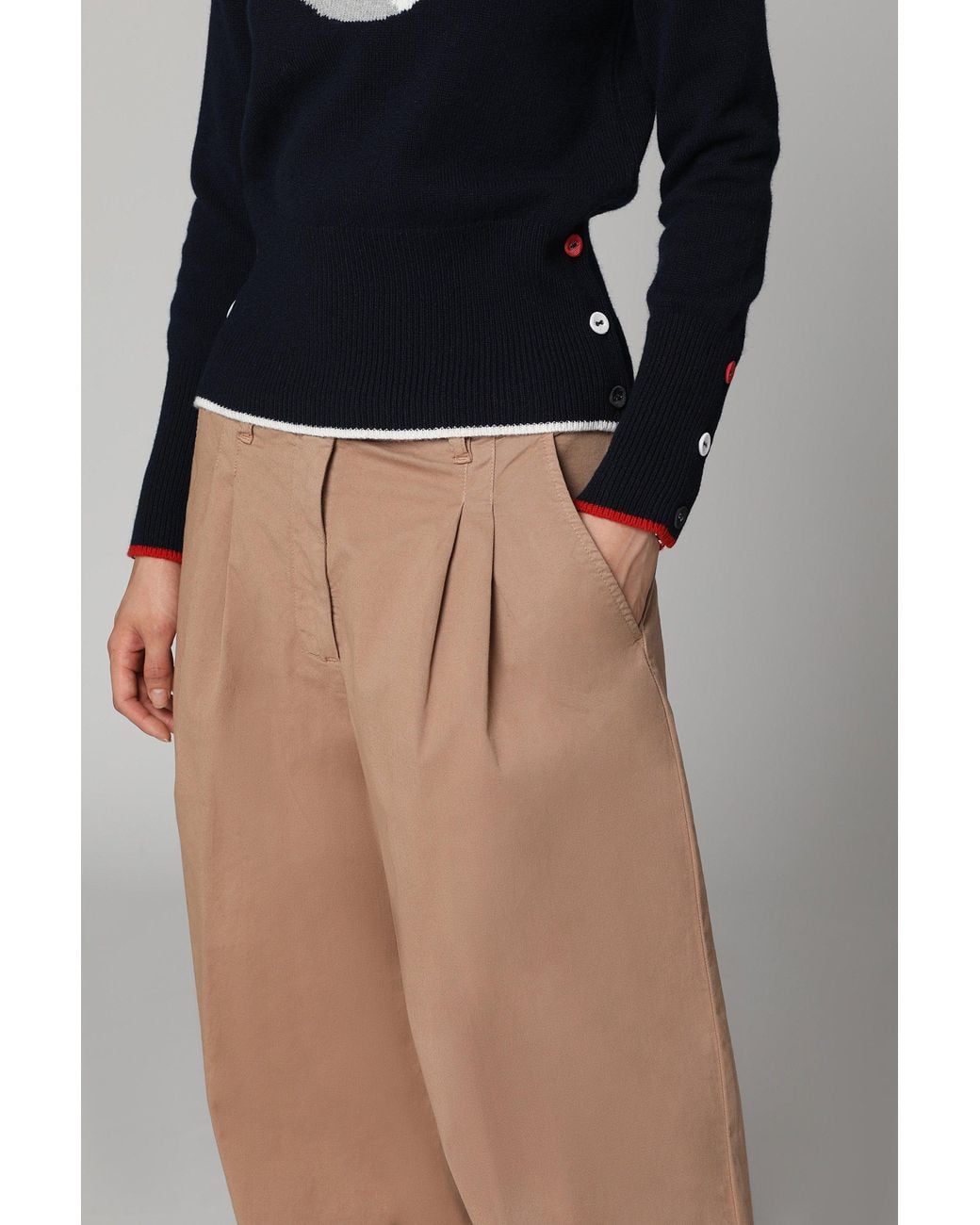 Pinko Brown Robotech Cotton Trousers