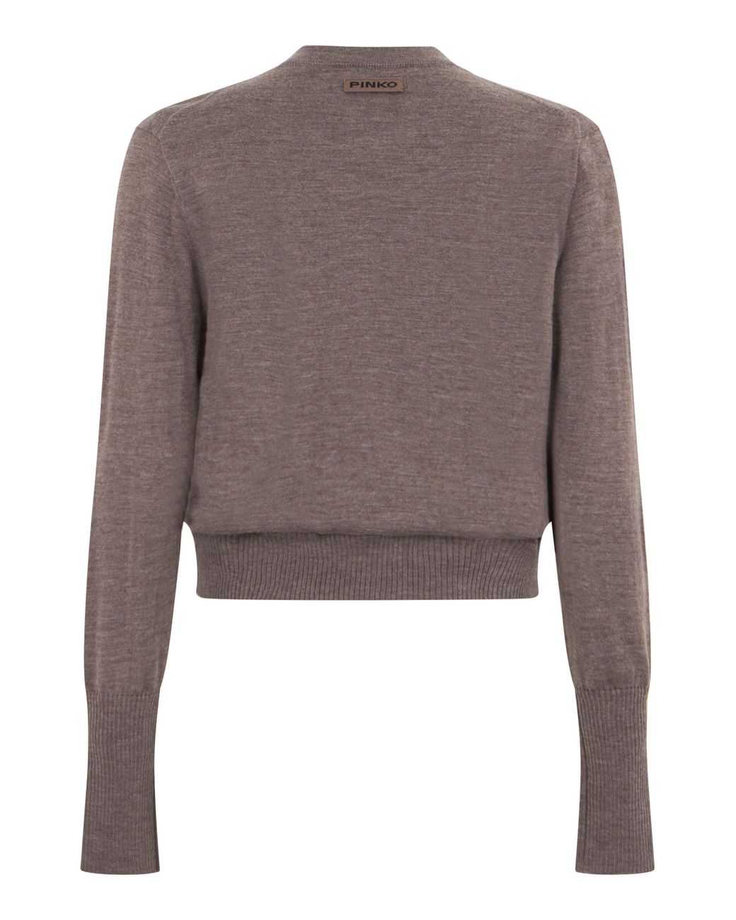 Pinko Brown Crew Neck Sweater With Buttons