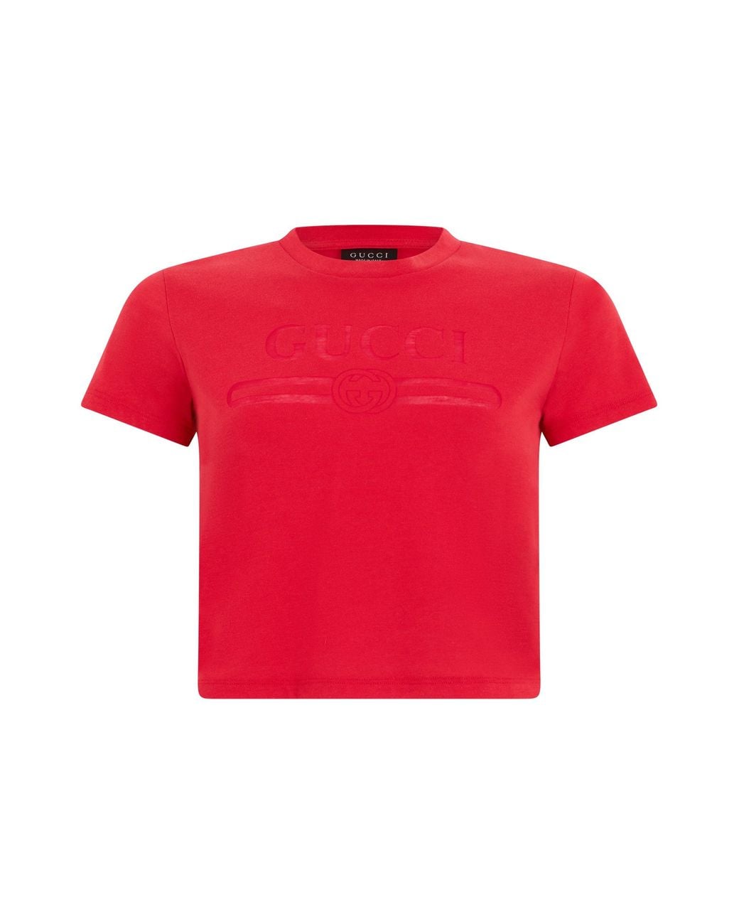 Gucci Red Cotton T-Shirt With Logo