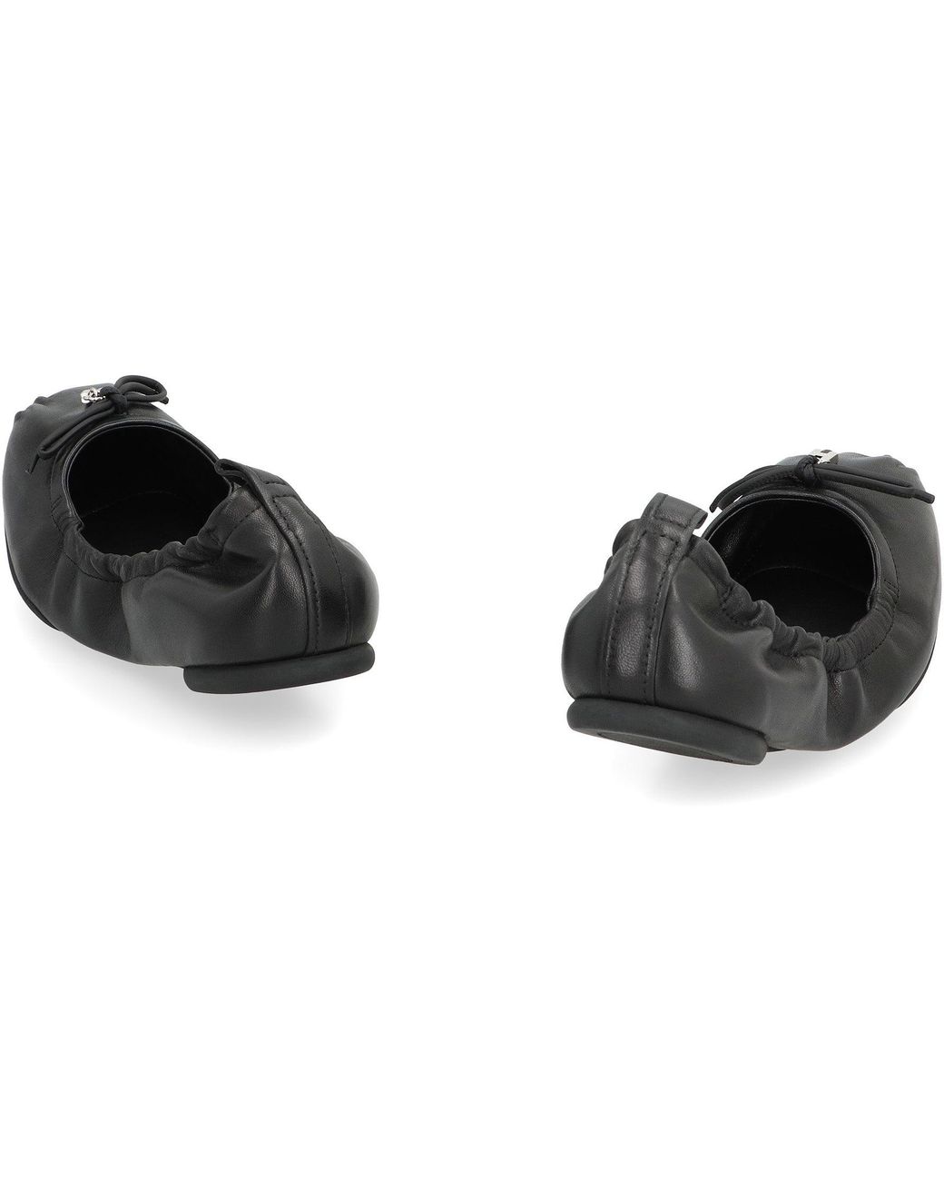 Hogan Black Leather Ballet Flats Ballerina Shoes