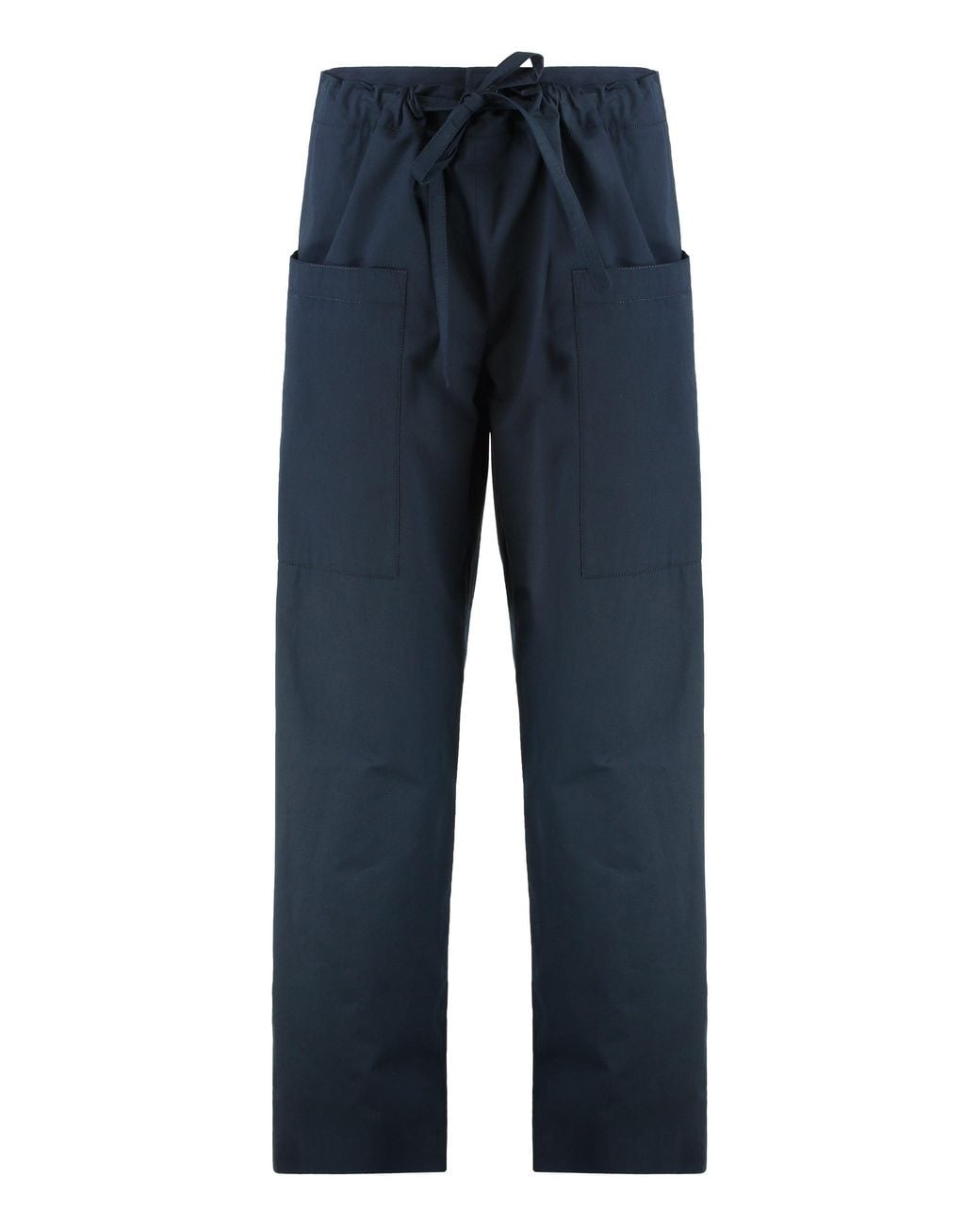 Tod's Blue Trousers Poplin Cotton Wide-Leg