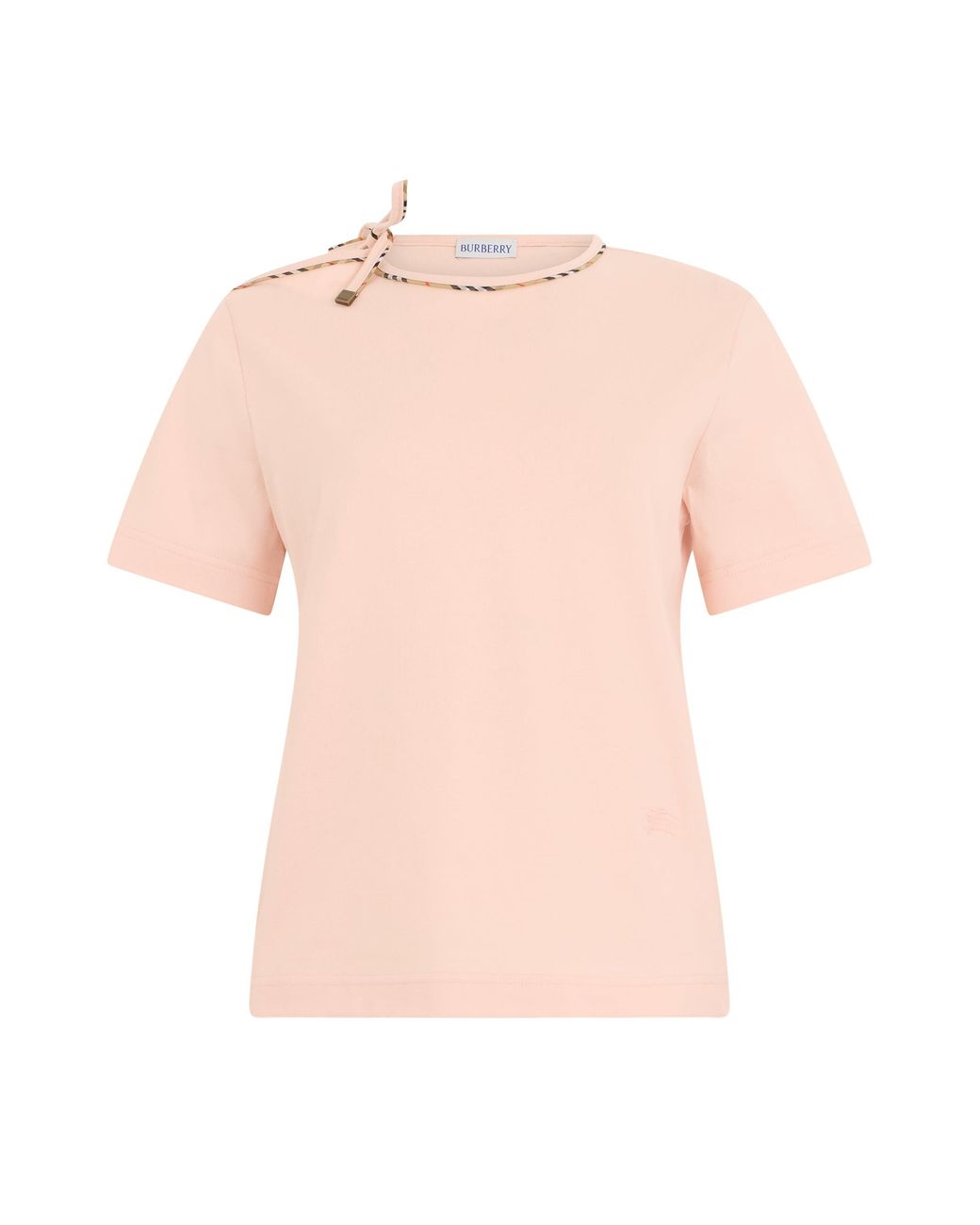 Burberry Pink T-Shirt With Tartan Detail