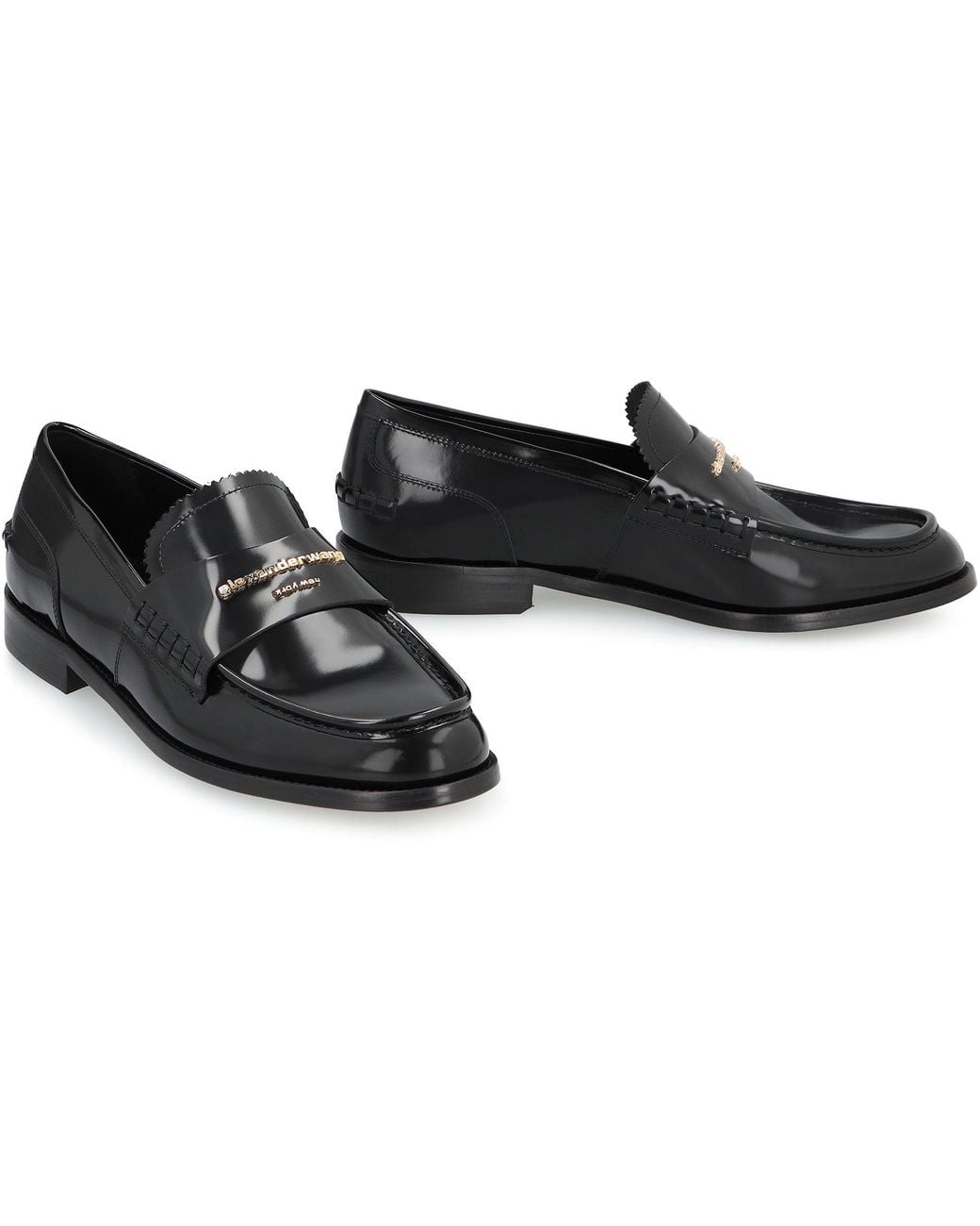 Alexander Wang Black Loafers Carter Patent Leather Cow Hide