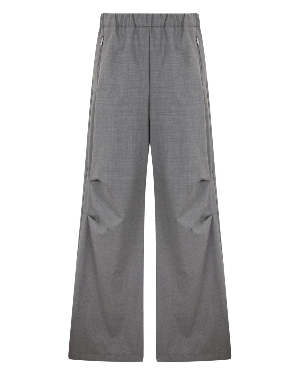 Laminar Gray Wide-Leg Pants With Elastic Waistband