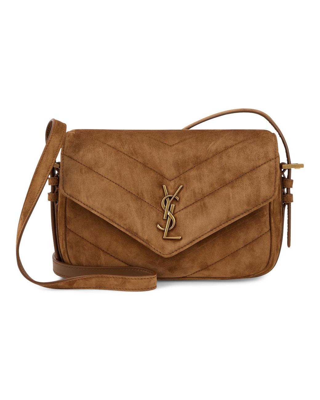 Saint Laurent Brown Shoulder Bag With Logo