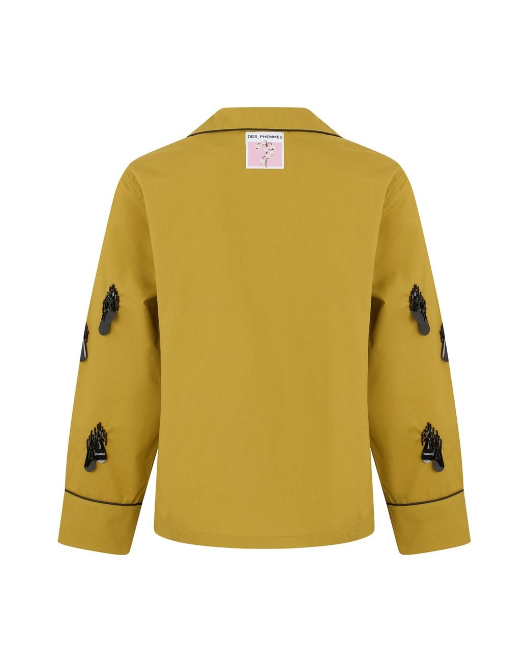 Des Phemmes Yellow Blouse With Decorative Crystals