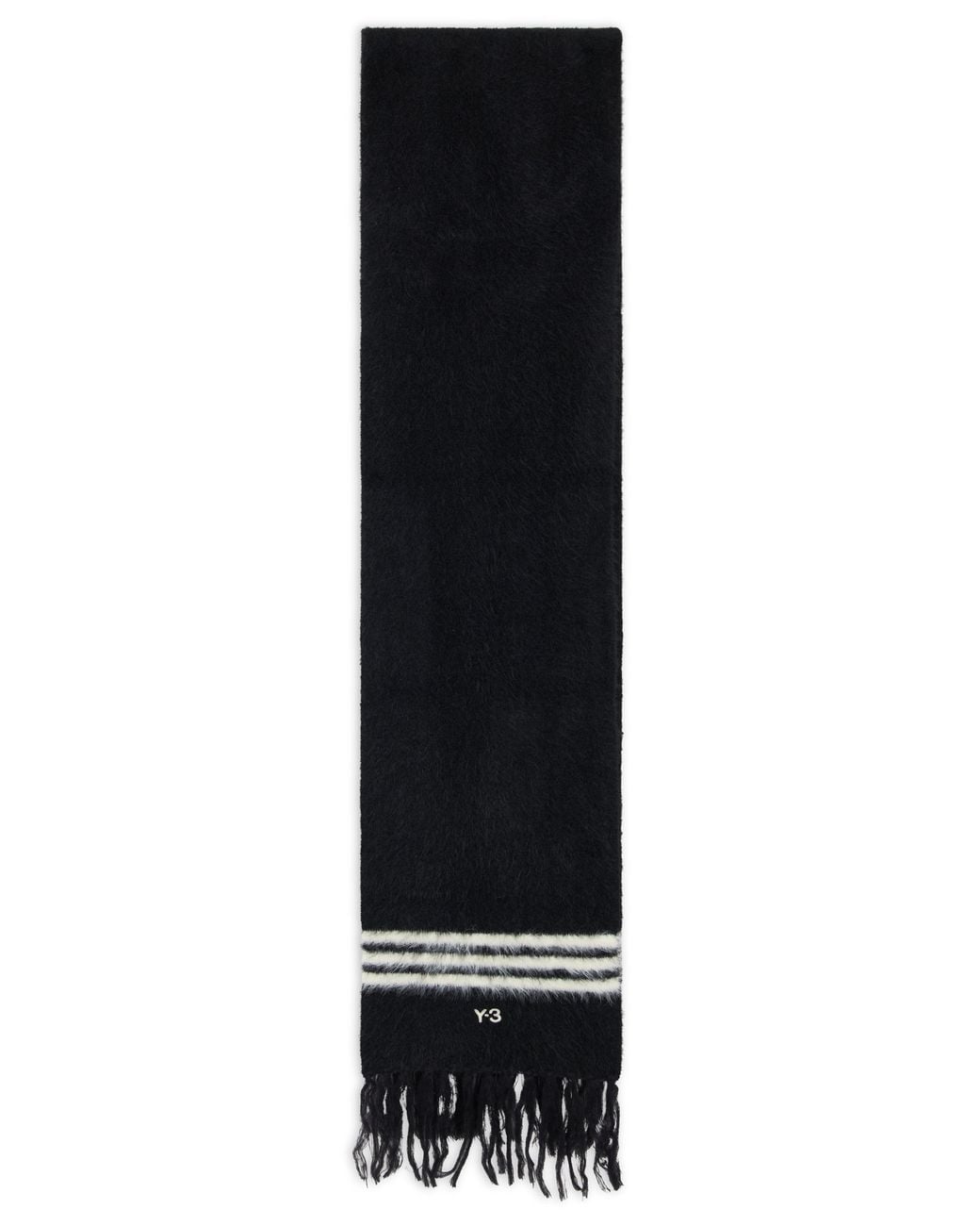 Y-3 Black Scarf With Fringes