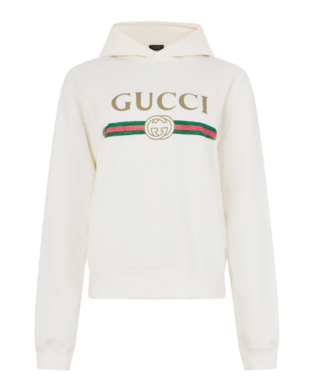 Gucci White Hoodie Made Of Cotton