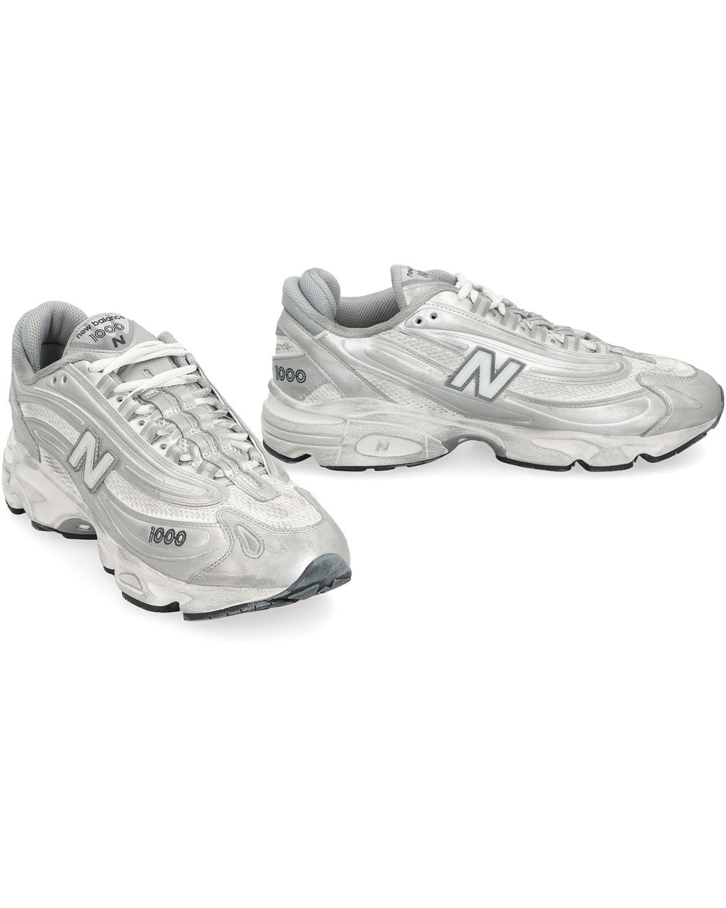 New Balance White Sneakers 1000 Leather Trainers for men