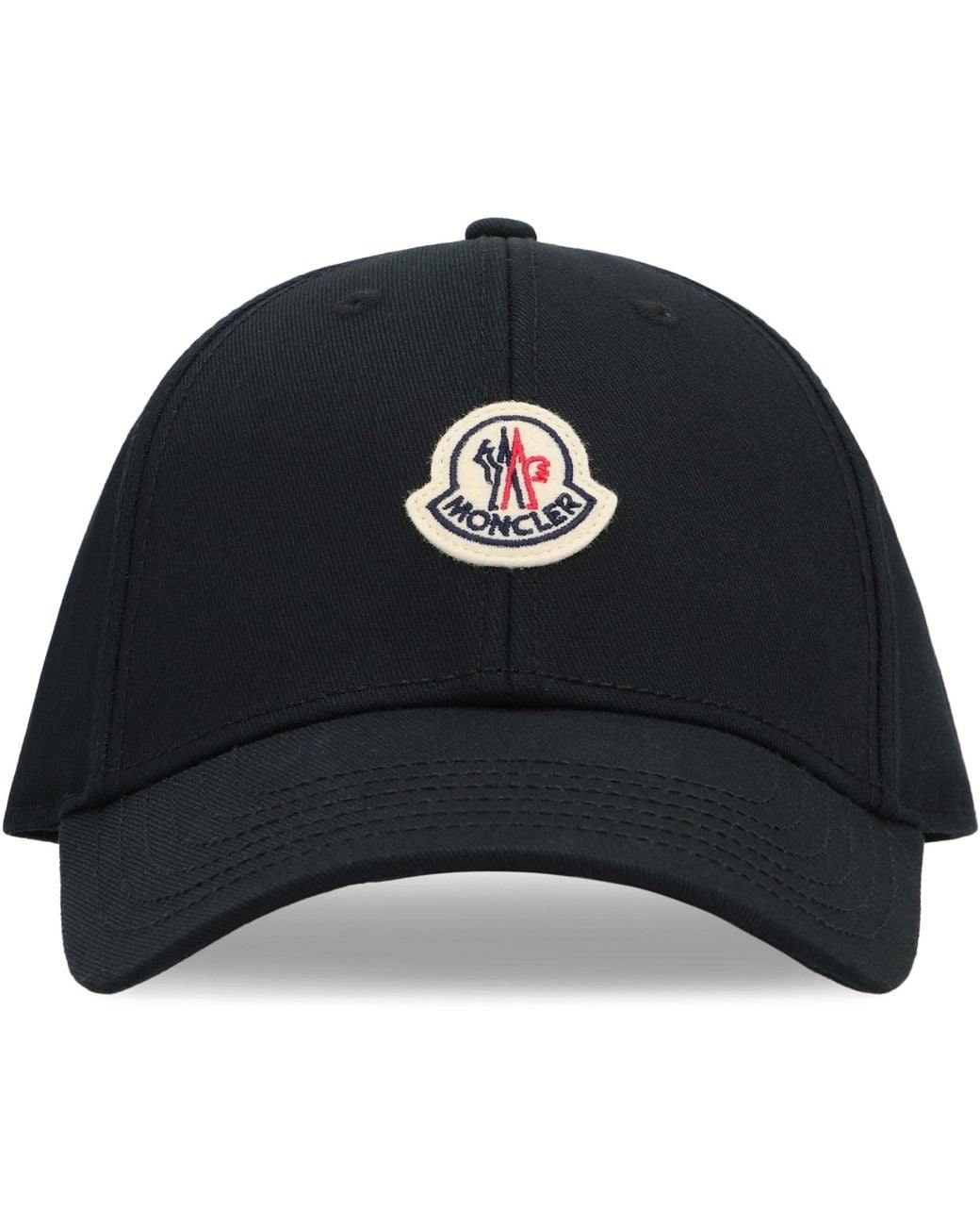 Moncler Black Baseball Cap In Gabardine