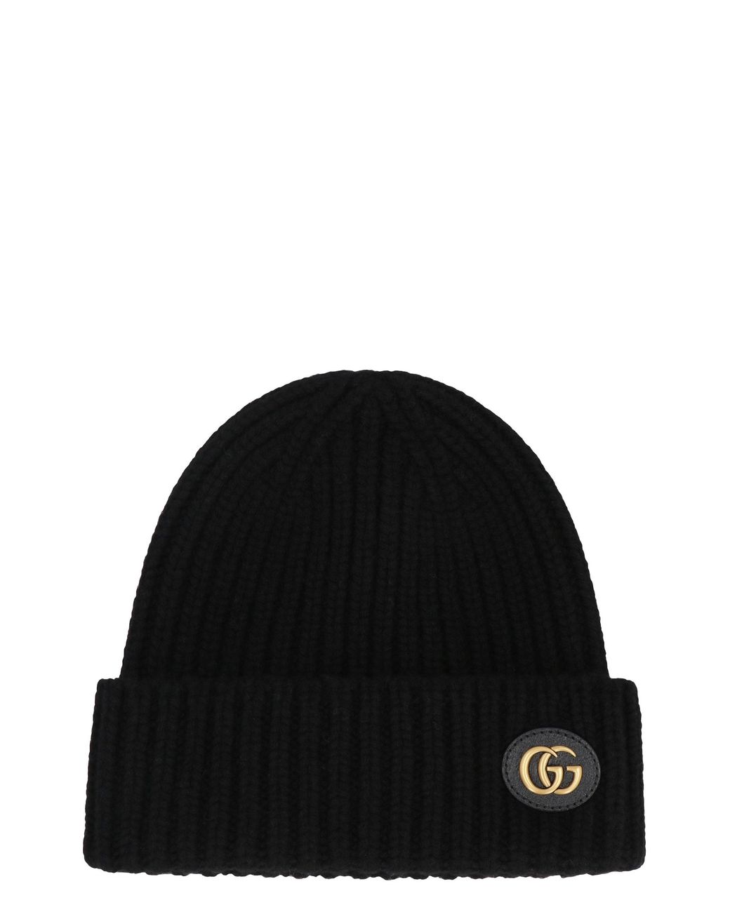 Gucci Black Knit Beanie Ribbed Texture