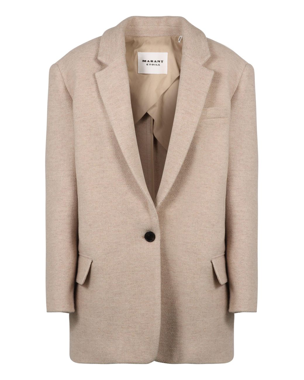 Isabel Marant Natural Wool Single-Breasted Blazer Blazers