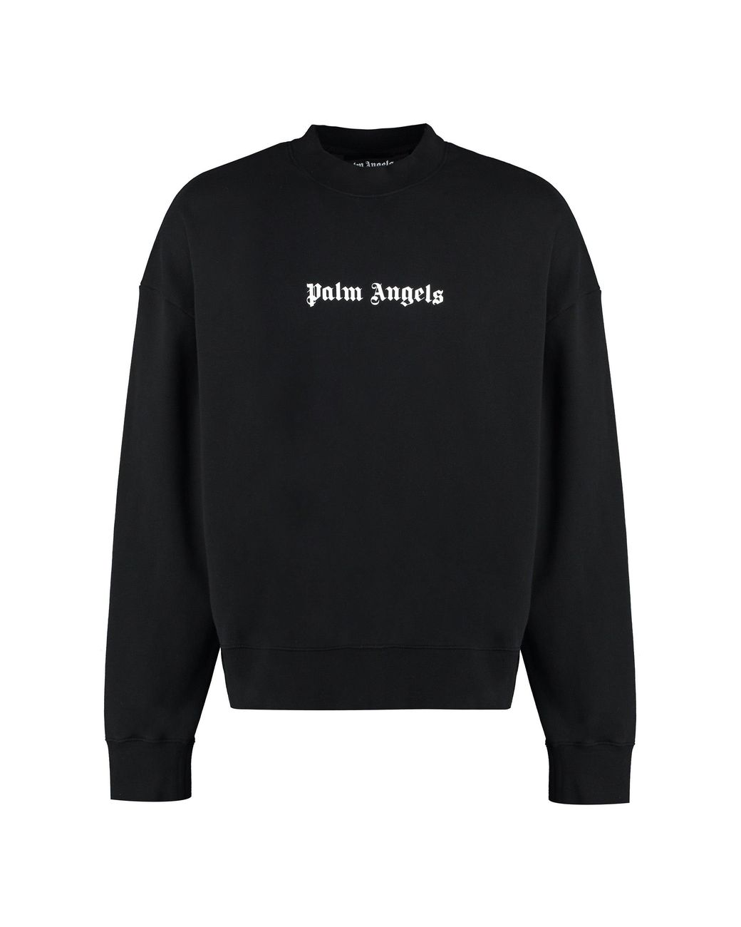Palm Angels Black Cotton Crew-Neck Sweatshirt for men