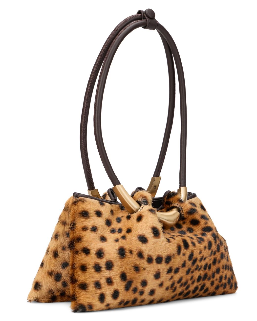 Cult Gaia Brown Animal Print Shoulder Bag