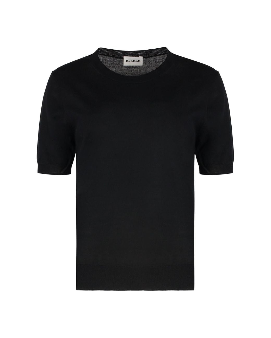 P.A.R.O.S.H. Black Linfa Wool-Blend Crew-Neck Sweater
