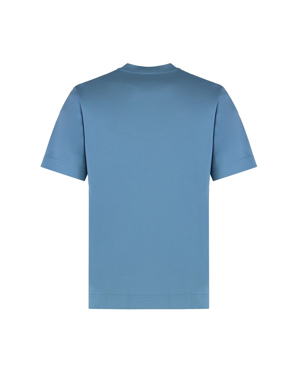 Fendi Blue Cotton Crew-Neck T-Shirt for men