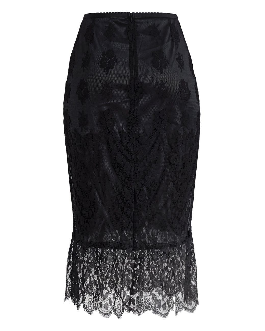 Dolce & Gabbana Black Chantilly Lace Midi Dress