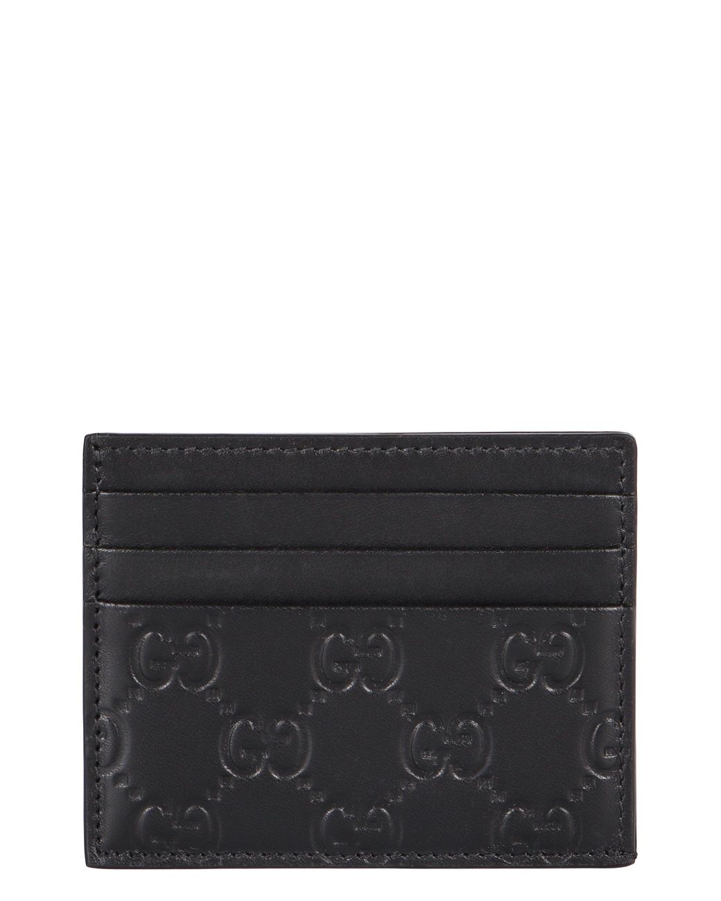 Gucci Black Card Holder Gg Emblem for men