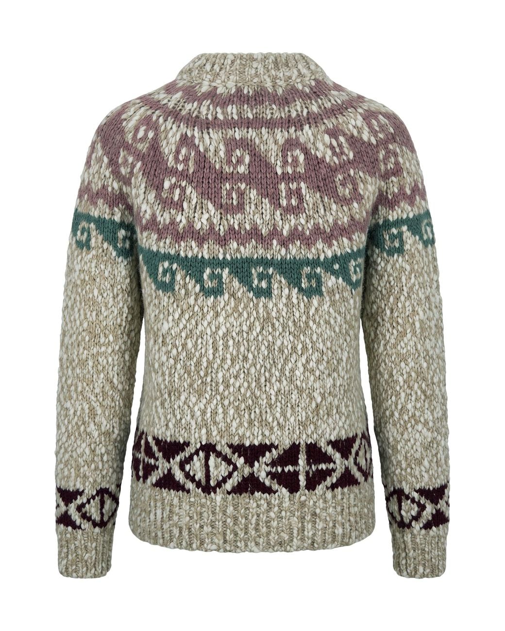 Moncler Gray Sweater Made Of Wool And Alpaca With Geometric Pattern