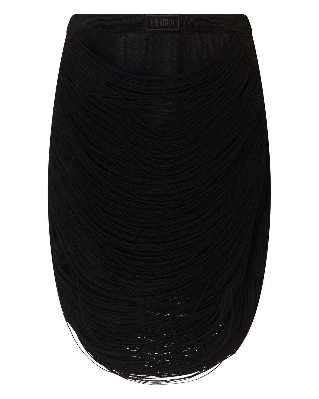 The Attico Black Fringed Mini Skirt