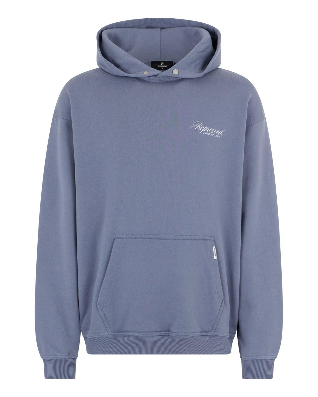 Represent Blue Hooded Sweatshirt Owners Club Script Cotton Jumpers for men