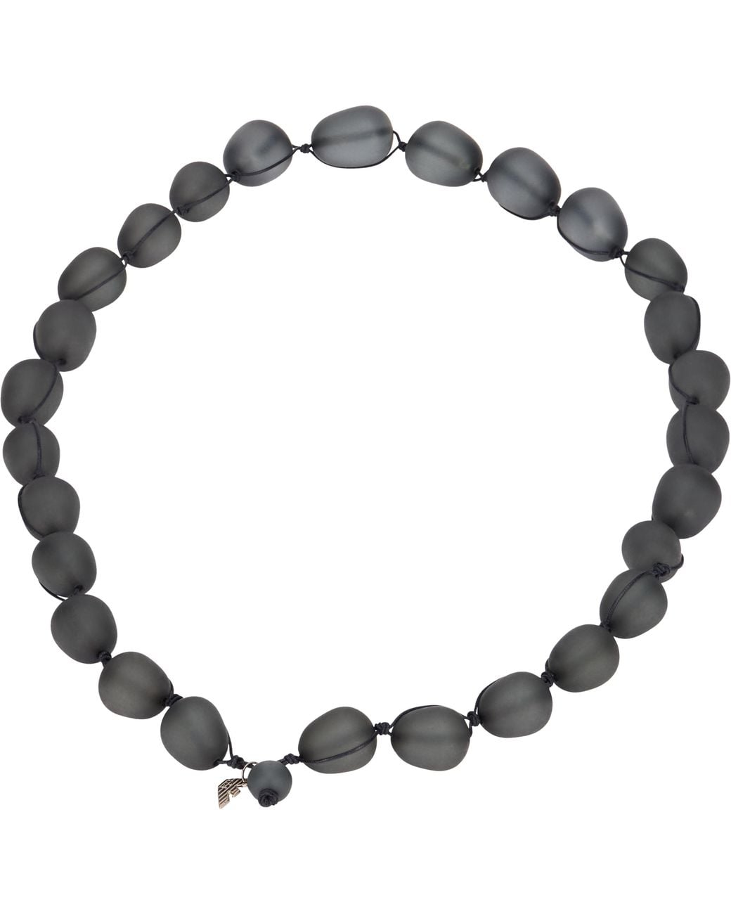Emporio Armani Black Necklace With Resin Pearls