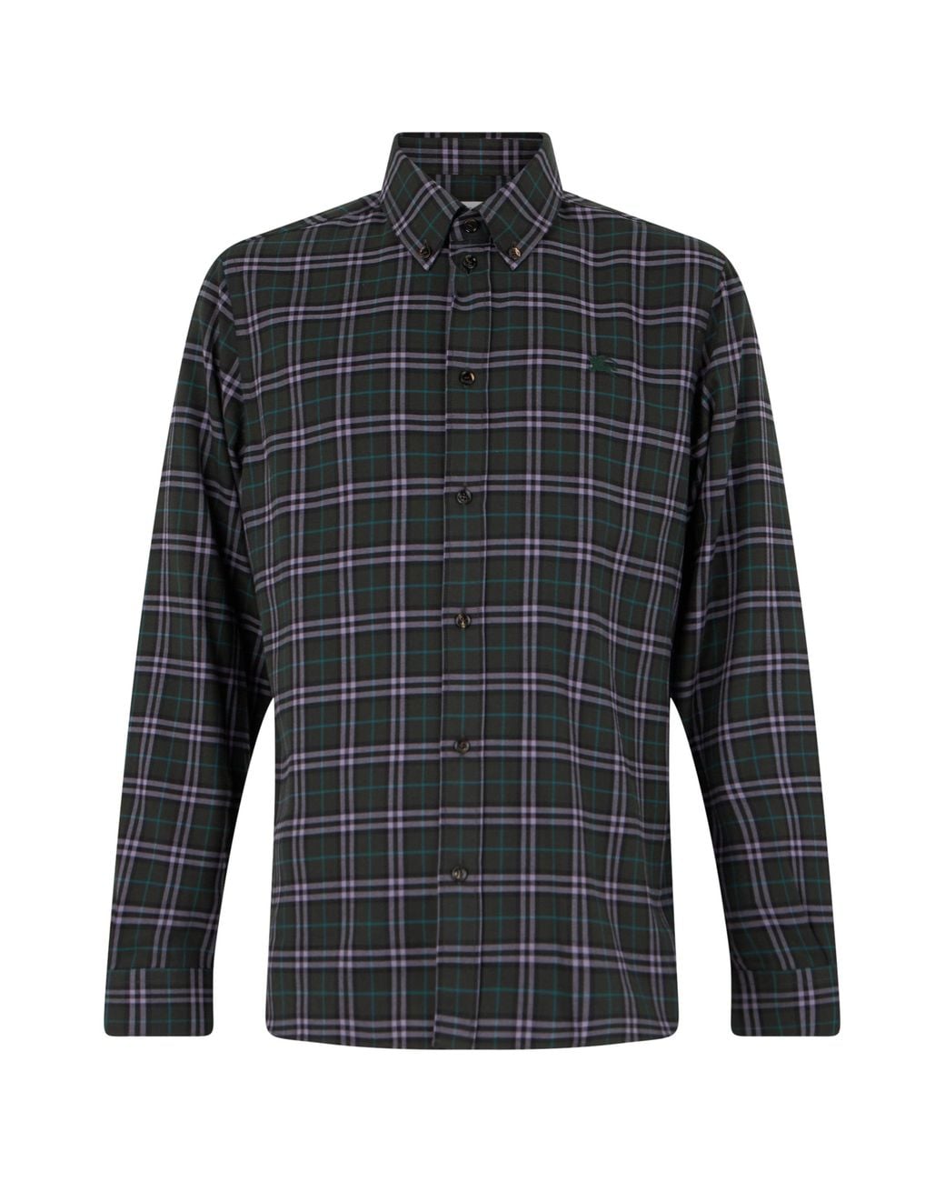 Burberry Black Checked Cotton Shirt for men