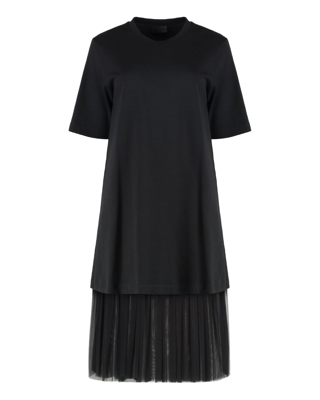 Moncler Black Cotton And Tulle Dress