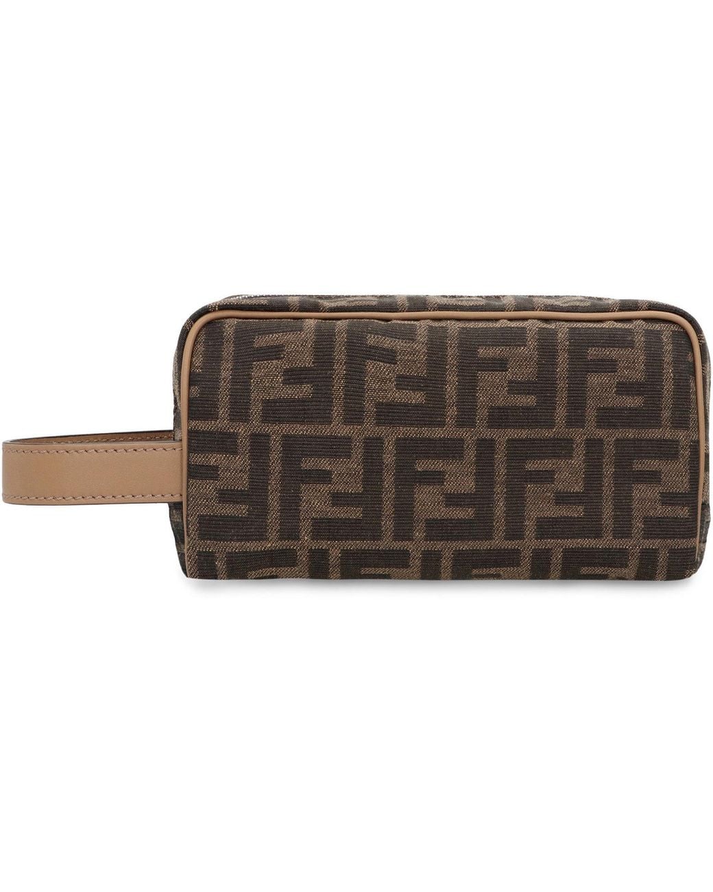Fendi Brown Small Ff Wash Bag for men