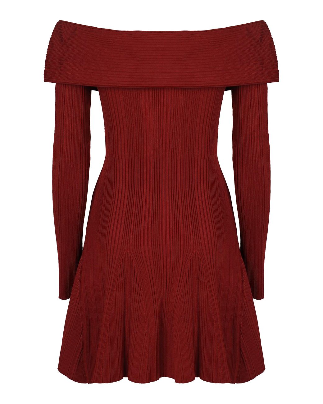 Self-Portrait Red Mini Knitted Viscose Dress