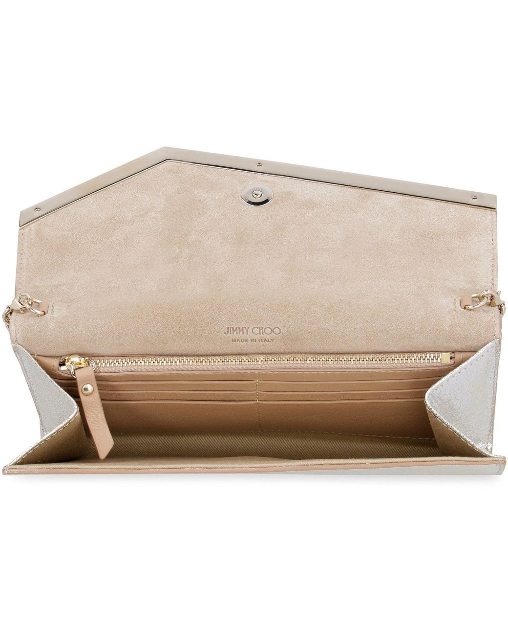 Jimmy Choo Emmie Leather Clutch in White | Lyst UK