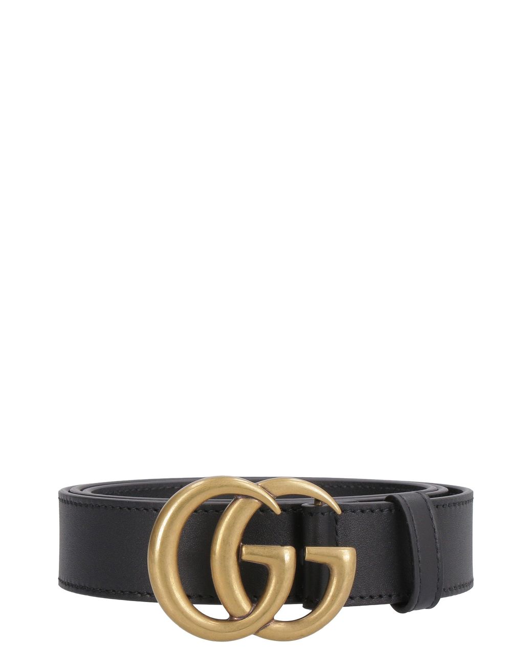 Gucci White Double G Buckle Leather Belt for men