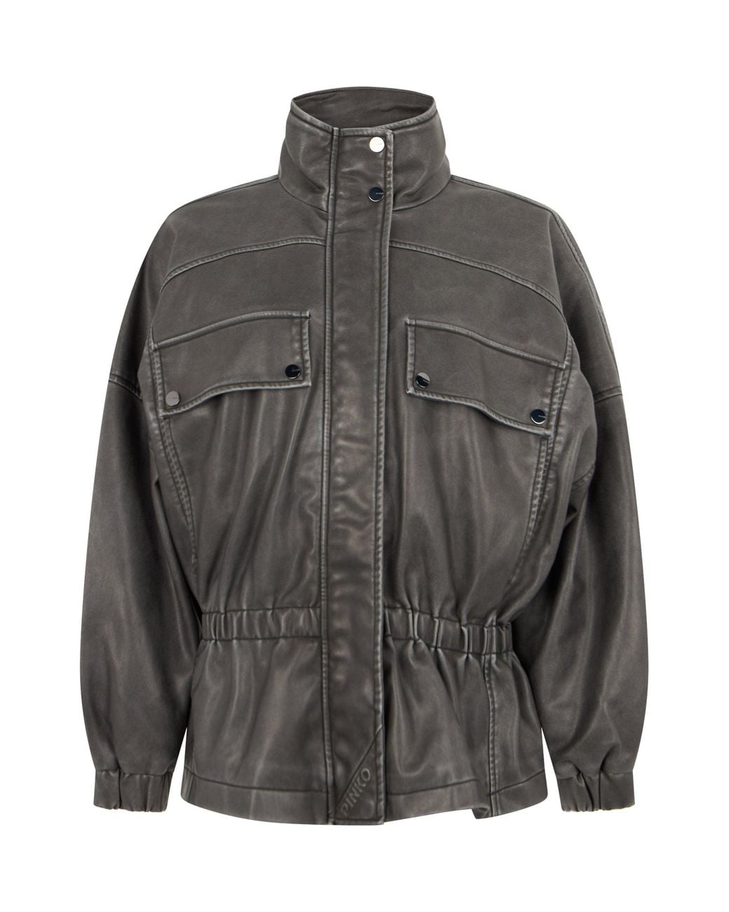 Pinko Gray High Collar Jacket