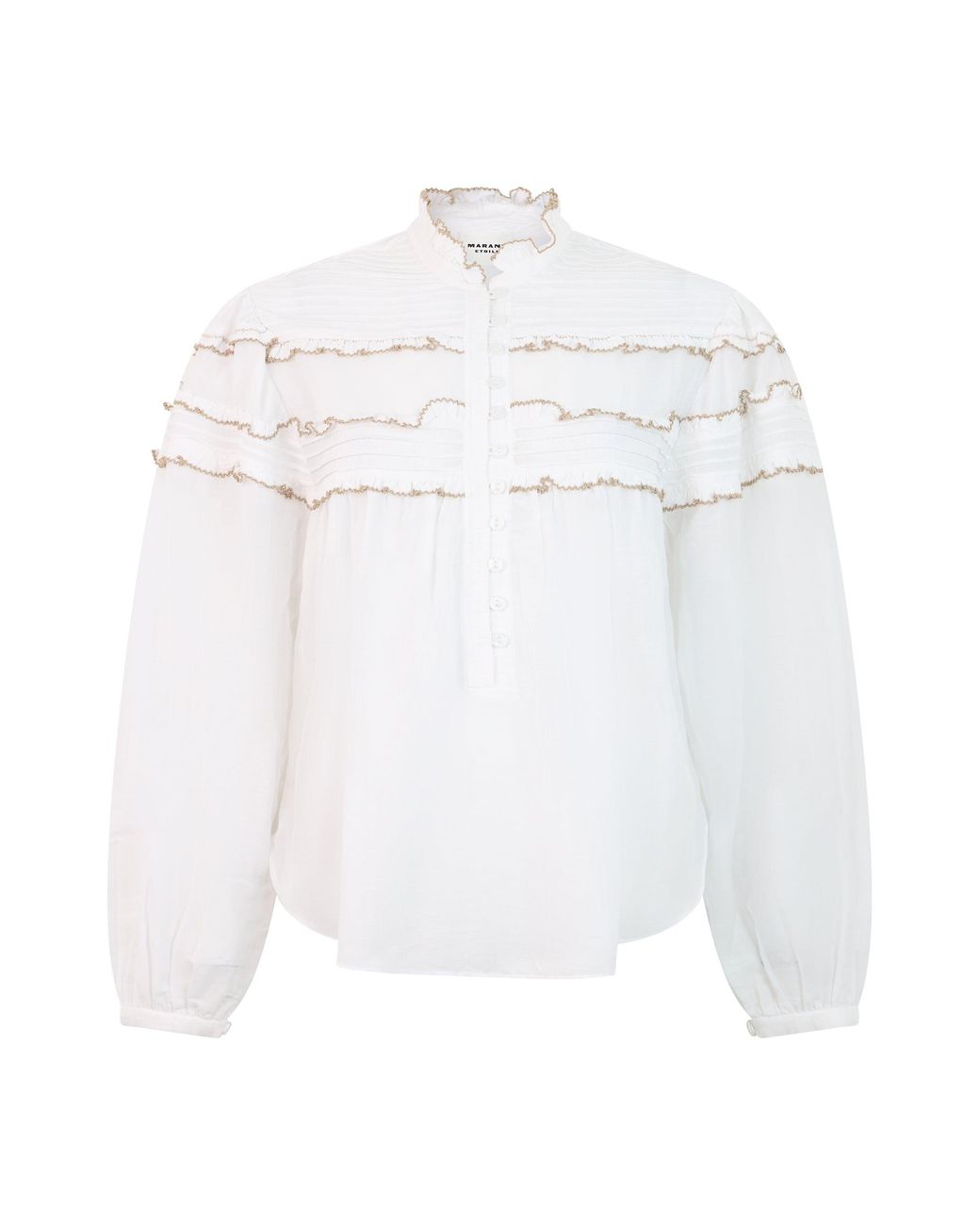Isabel Marant White Blouse With Frills Cotton Shirt