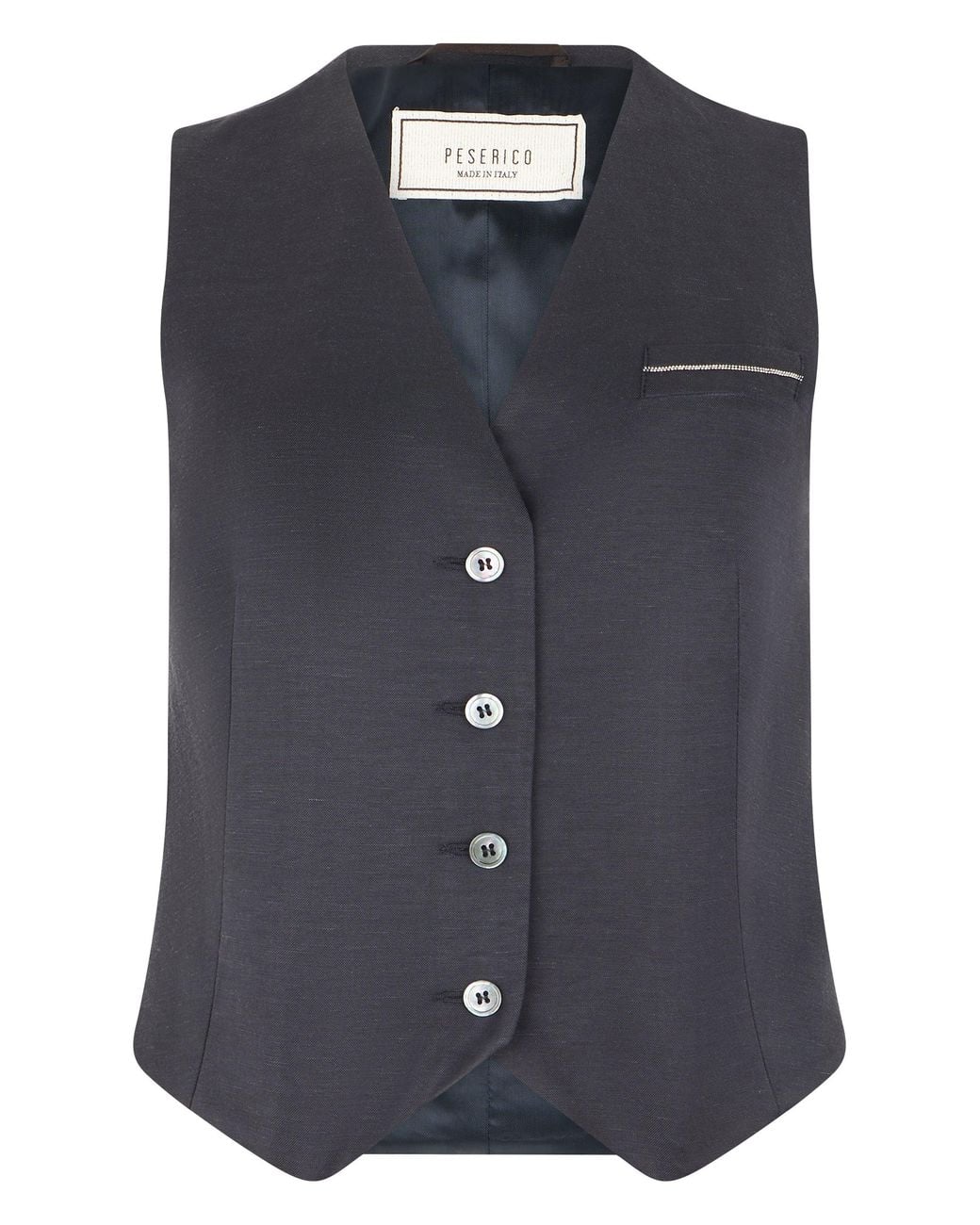 Peserico Blue Nylon Vest With Rhinestones