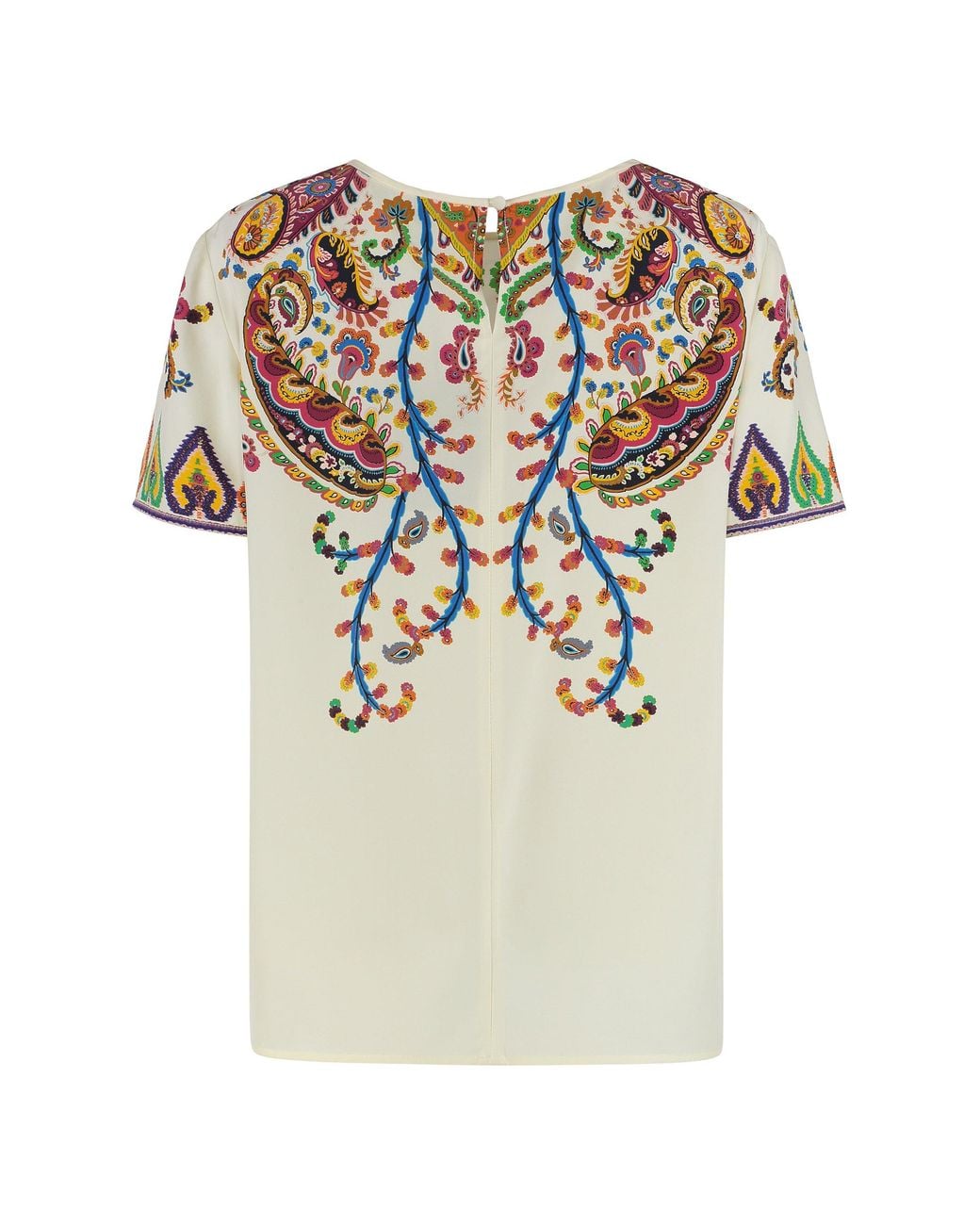 Etro White Printed Silk Blouse
