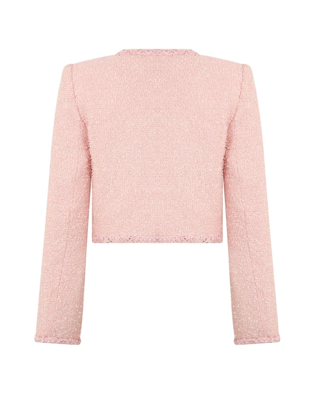 Self-Portrait Pink Short Round-Neck Jacket