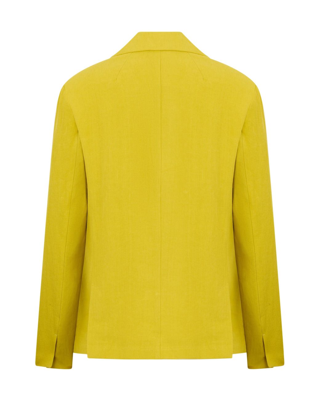 Max Mara Yellow S Max Mara Single-Breasted Linen Blazer