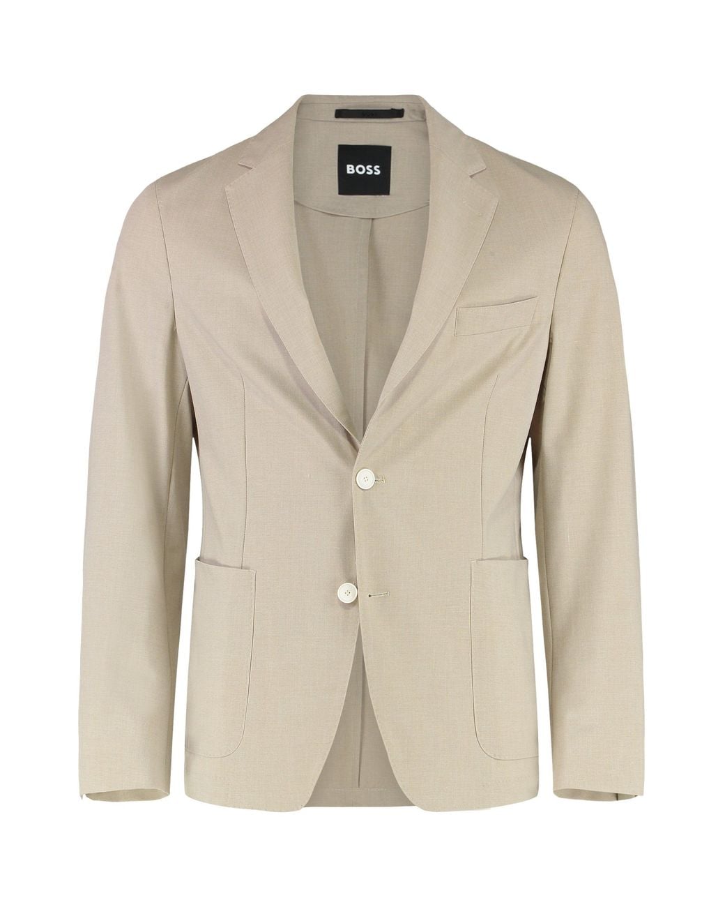 Boss Natural Single-Breasted Two-Button Jacket for men