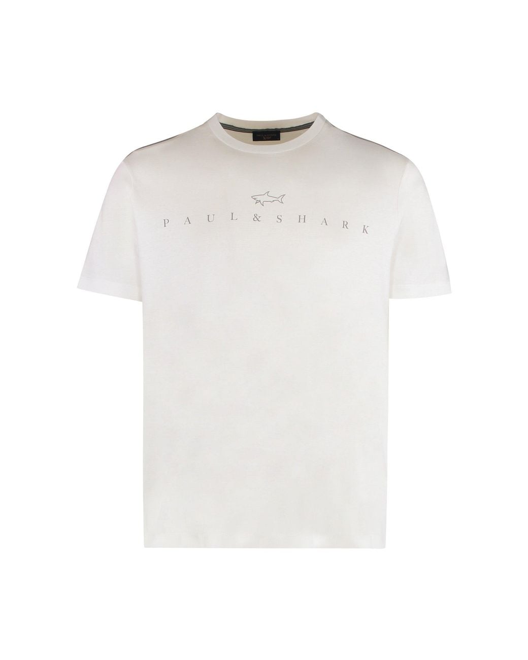 Paul & Shark White Cotton Jersey Logo T-Shirt T-Shirts for men