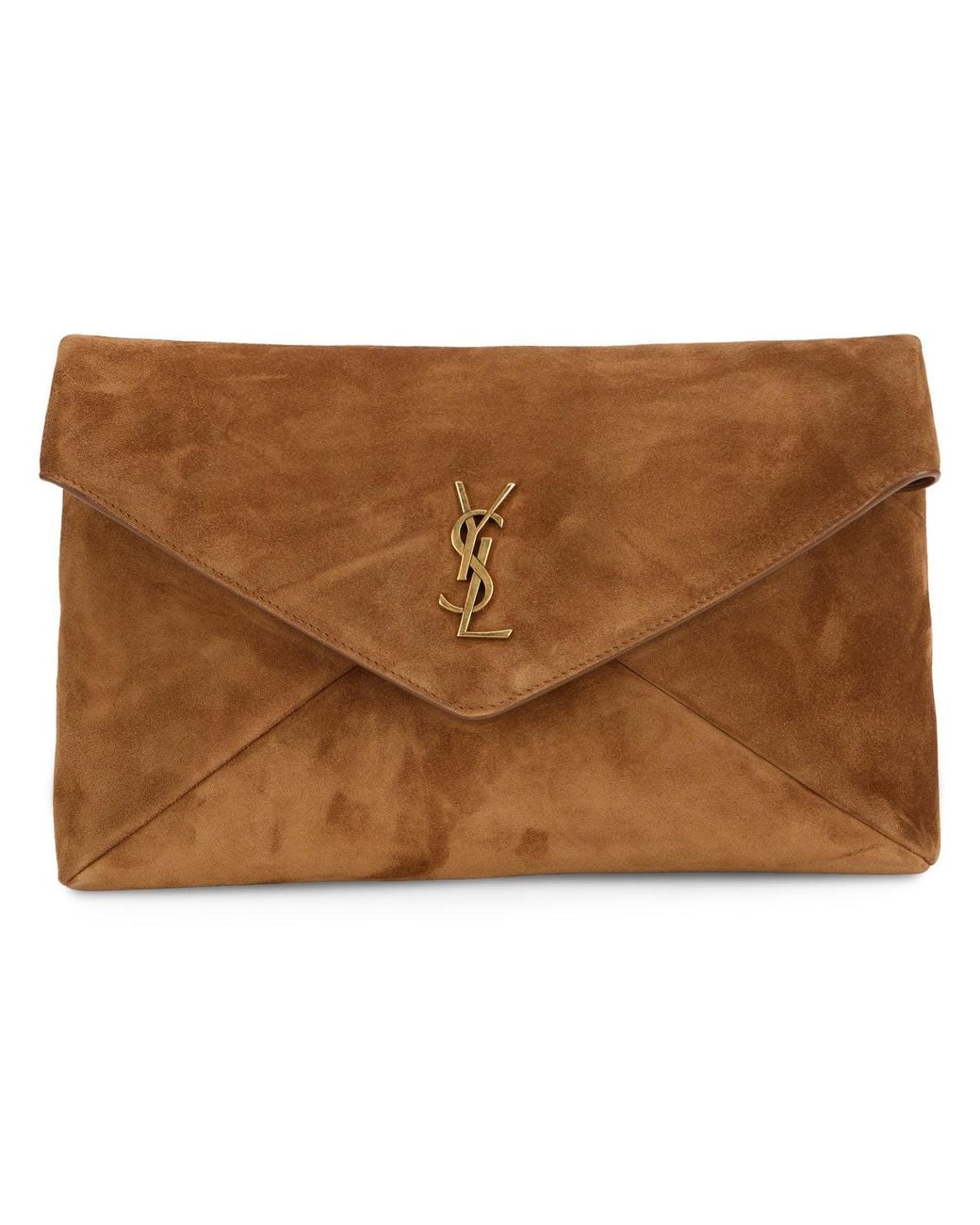 Saint Laurent Brown Large Cutch Envelope