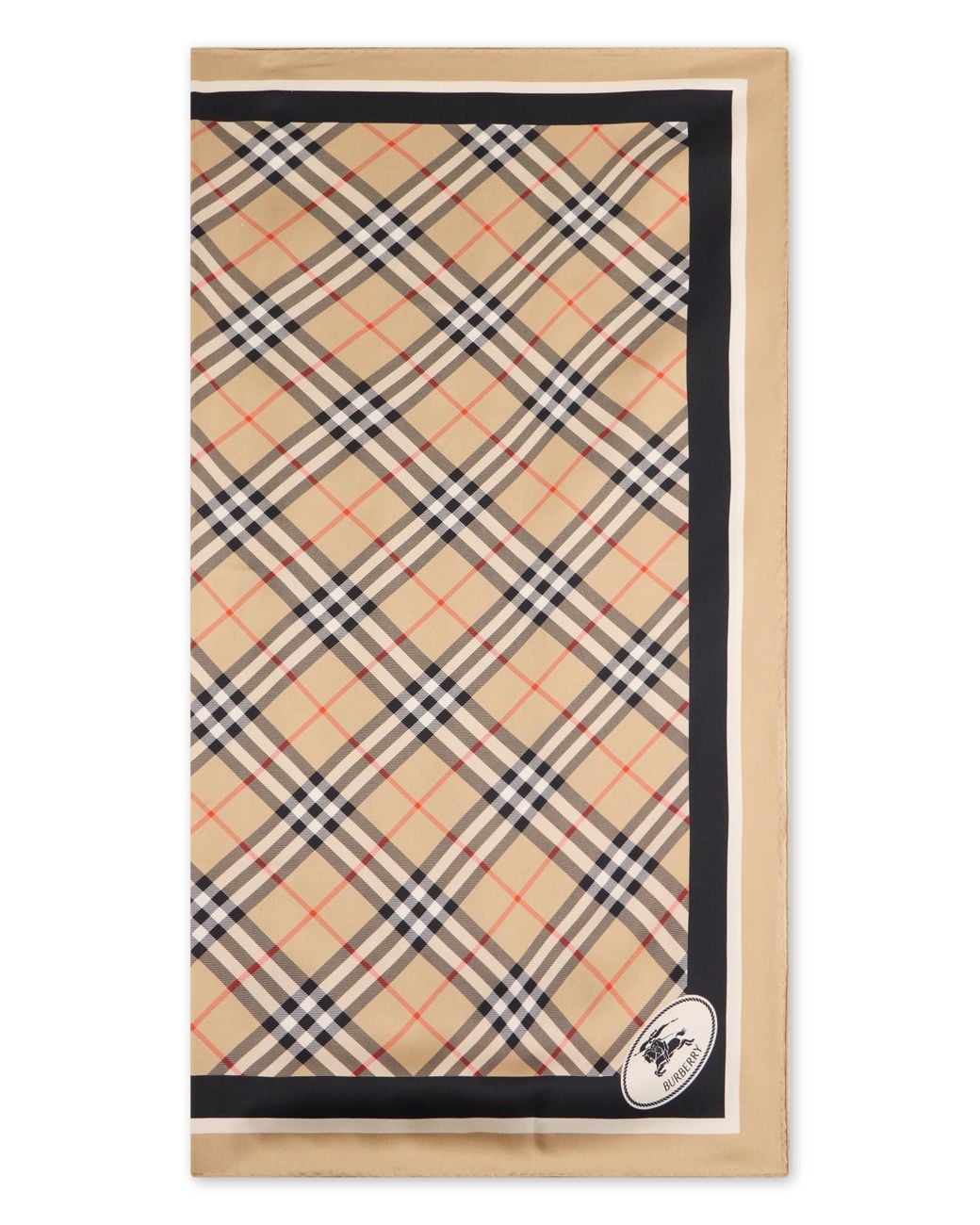 Burberry Brown Silk Scarf With Checks