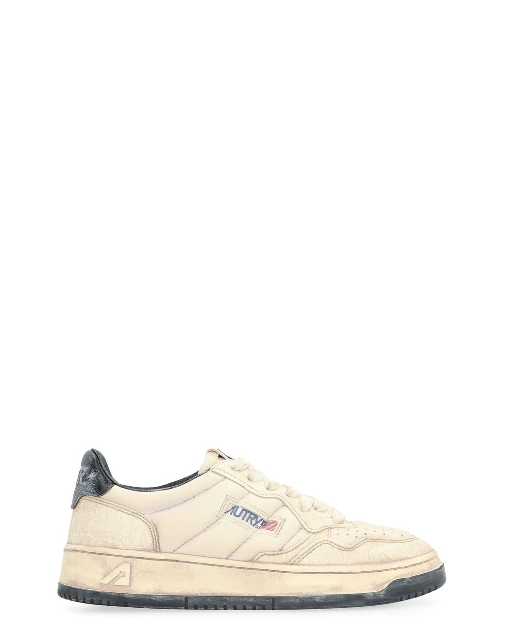 Autry White Medalist Leather Low-Top Sneakers