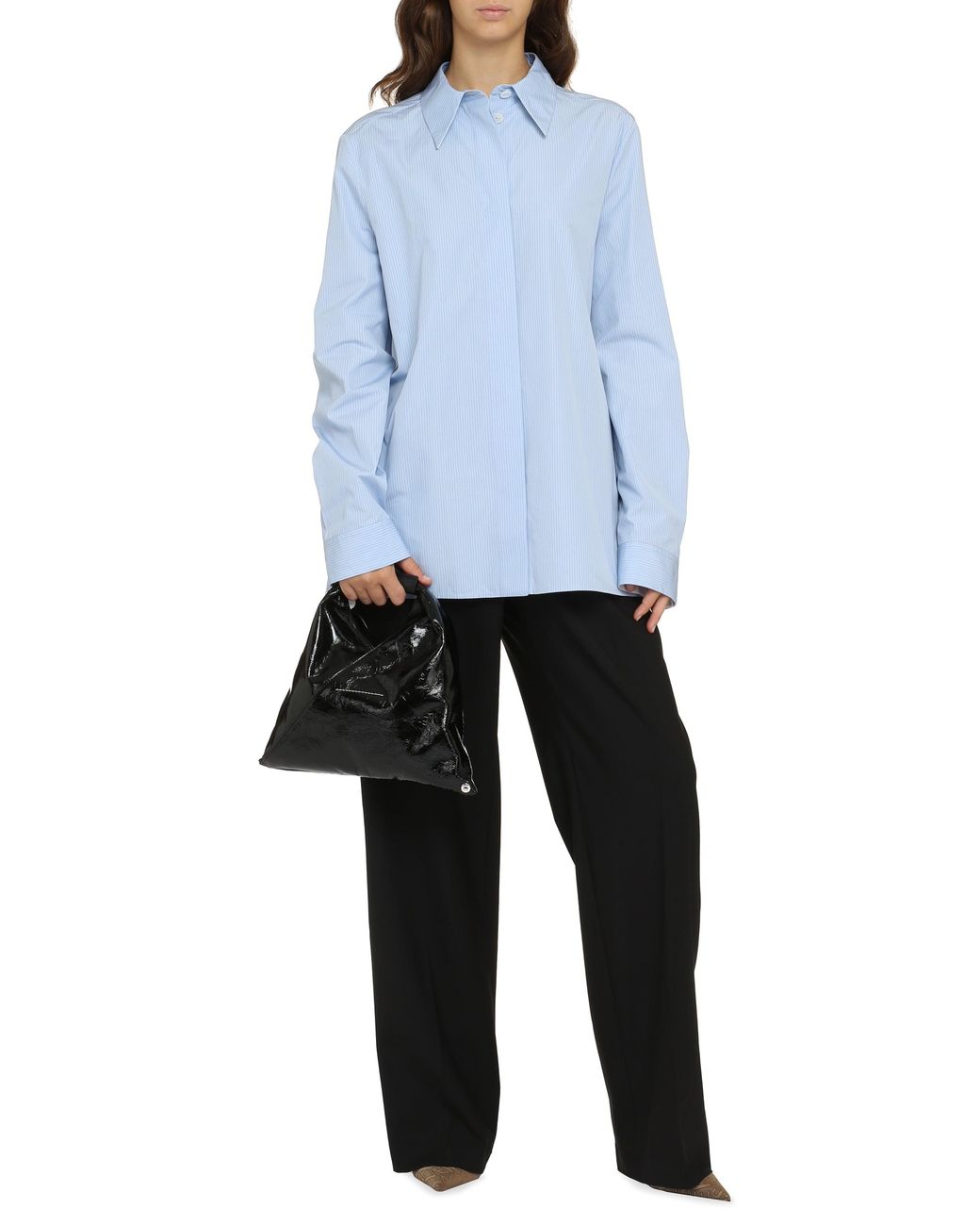 Jil Sander Blue Striped Cotton Shirt