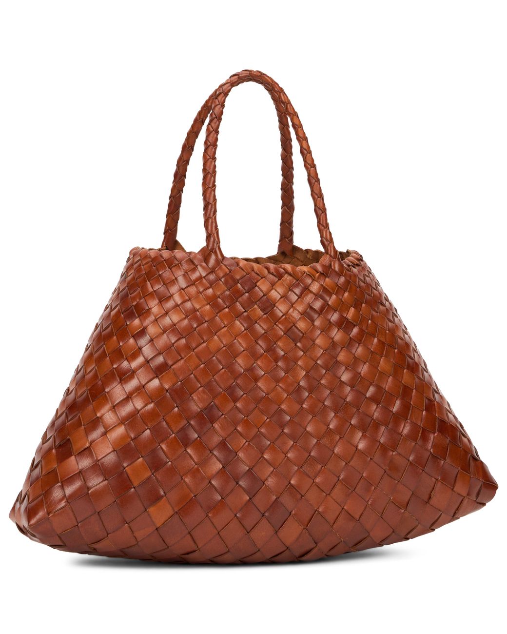 Borsa tote intrecciata ampia di Dragon Diffusion in Brown