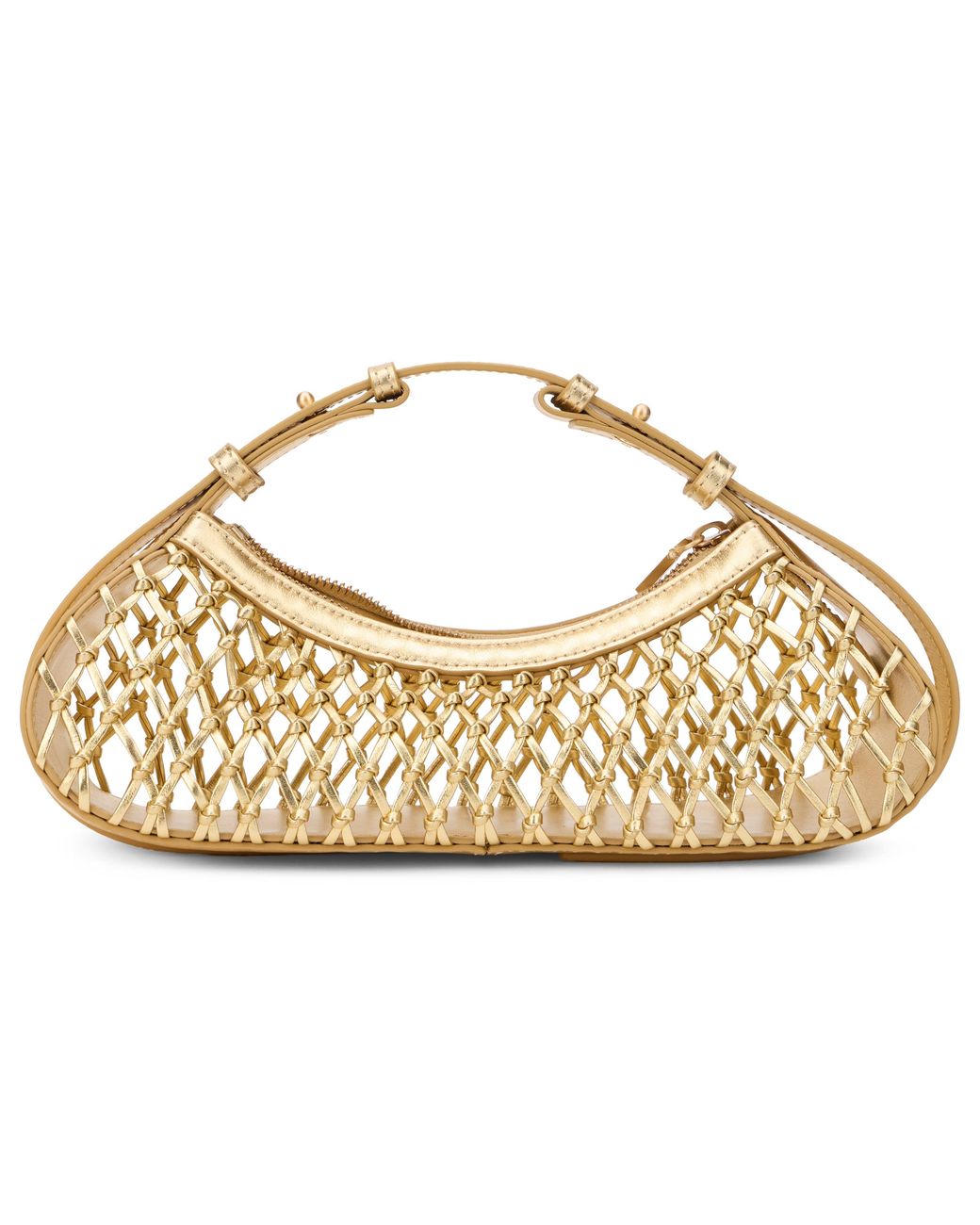 Cult Gaia Natural Handbag With Curved Design