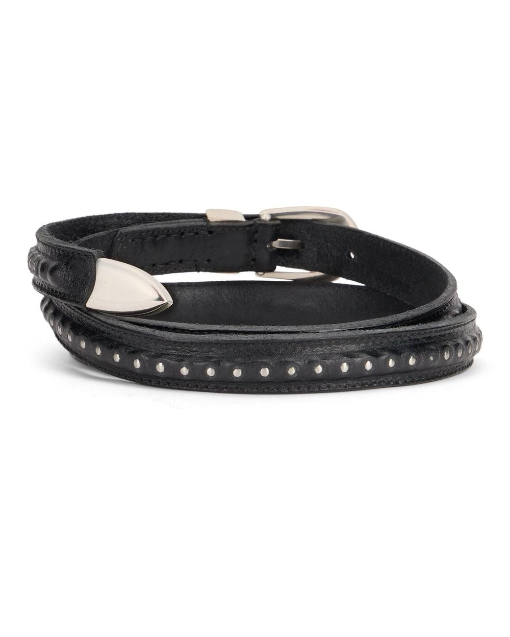 Our Legacy Black Leather Belt With Studs for men