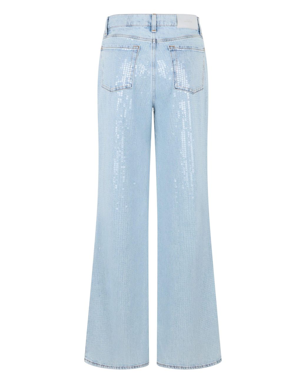 7 For All Mankind Blue Jeans Lotta Wide Leg Decorated With Sequins