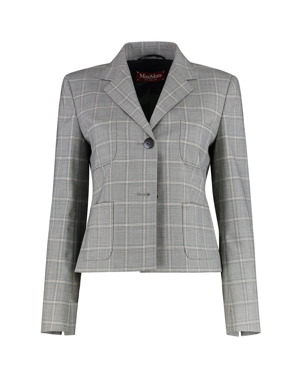 Max Mara Gray Jacket Manto Virgin Wool Blazers